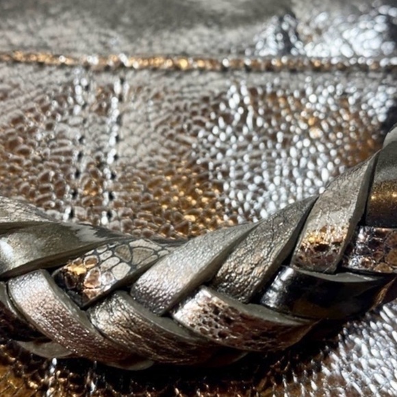 Brighton Barbados Ziptop HOBO Metallic Gray RARE Retired in 2019 Shoulder Bag - Picture 7 of 14